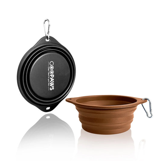 GOOPAWS Non-Slip Silicone Travel Pet Bowl — Set of 2