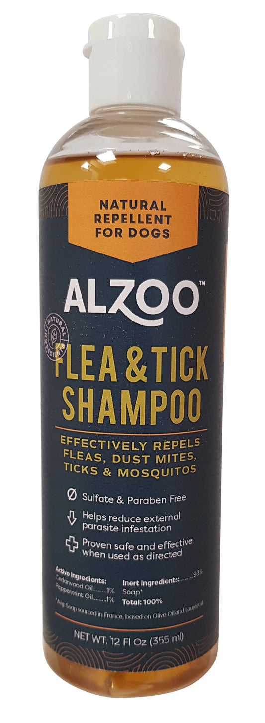 ALZOO Plant-Based Flea & Tick Repellent Shampoo — 12oz